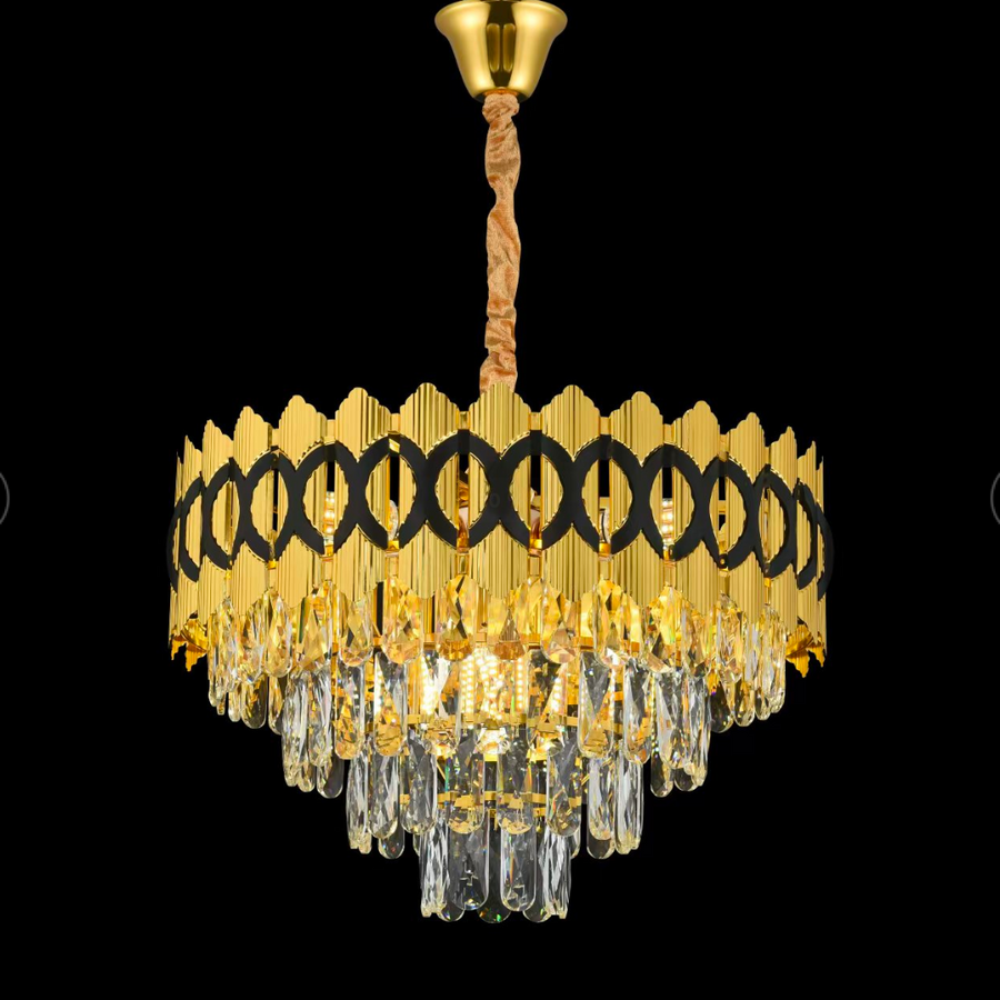 Crystal Chandelier PIERREFONDS Nobile 5xE14, Diameter 38.5cm, Shiny Gold, Adjustable Height Crystal Chandeliers Default Title Alessandro Design
