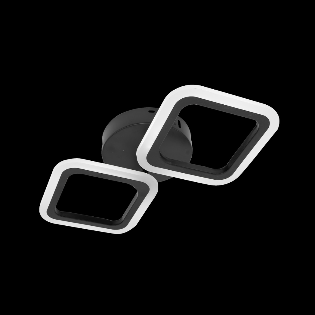 LED Chandelier PULSARIS 27W, 2 Squares, Cold/Warm/Neutral light, Black LED Chandeliers Default Title Alessandro Design
