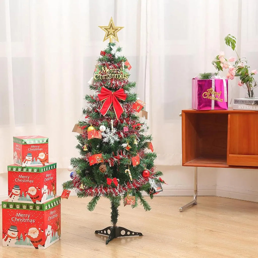 Artificial Christmas Tree Green 1.5M Decorated Globes Cones Installation and Tinsel Default Title Alessandro Design