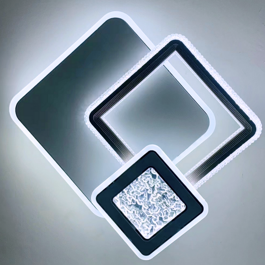 LED Chandelier NYXORA 51W, 3 Squares, Cold/Warm/Neutral light, White LED Chandeliers Default Title Alessandro Design
