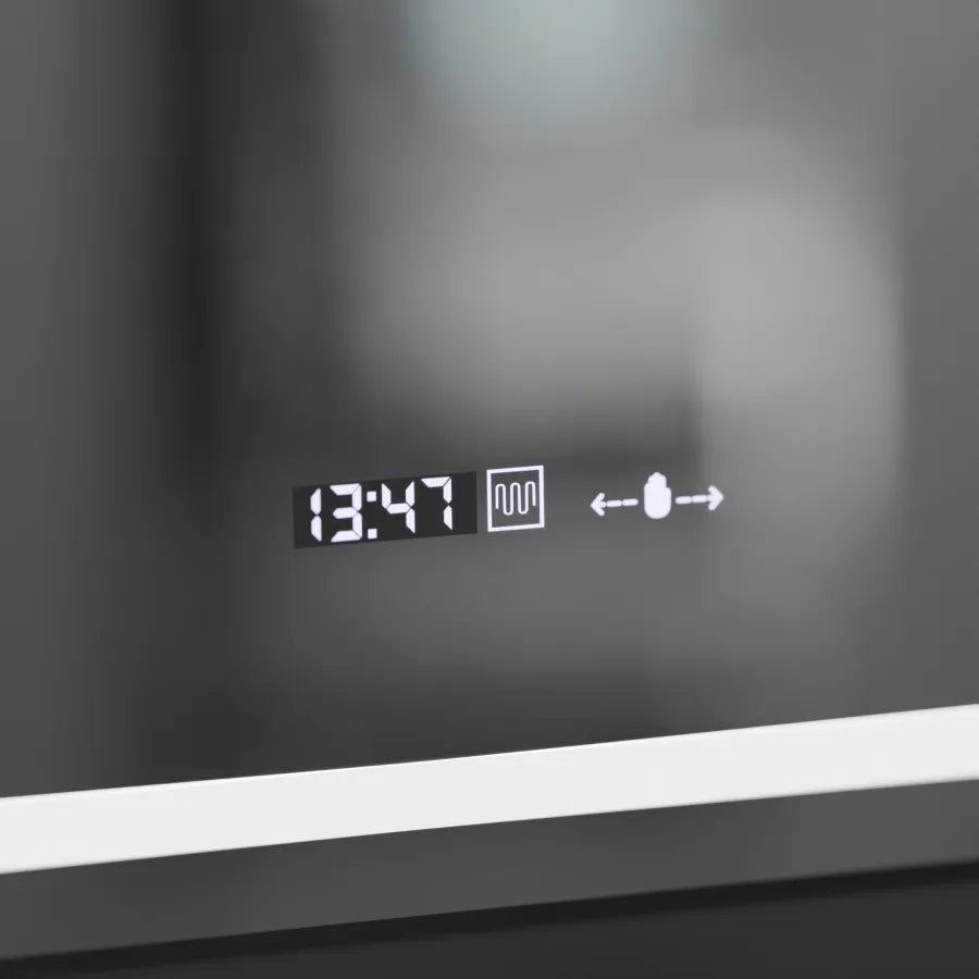 Rectangular LED Mirror, 50x70cm, Eclat MotionGlow Marcello, De-fogging System, Clock & Thermometer, Cosmetic Magnifier, Dimable Marcello Mirrors Default Title Alessandro Design