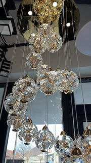 Crystal LED KILKENNY Culmino Chandelier, 144W, Neutral Light, Diameter 60cm, Gold Modern Chandeliers Default Title Alessandro Design