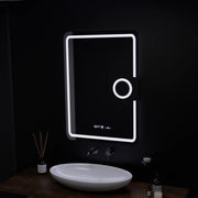 Rectangular LED Mirror, 50x70cm, Eclat MotionGlow Marcello, De-fogging System, Clock & Thermometer, Cosmetic Magnifier, Dimable Marcello Mirrors Default Title Alessandro Design