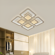LED chandelier with remote control SUSAN 96W, 4 Squares, Cold/Warm/Neutral light, Dimmable, White LED chandelier with remote control Default Title Alessandro Design