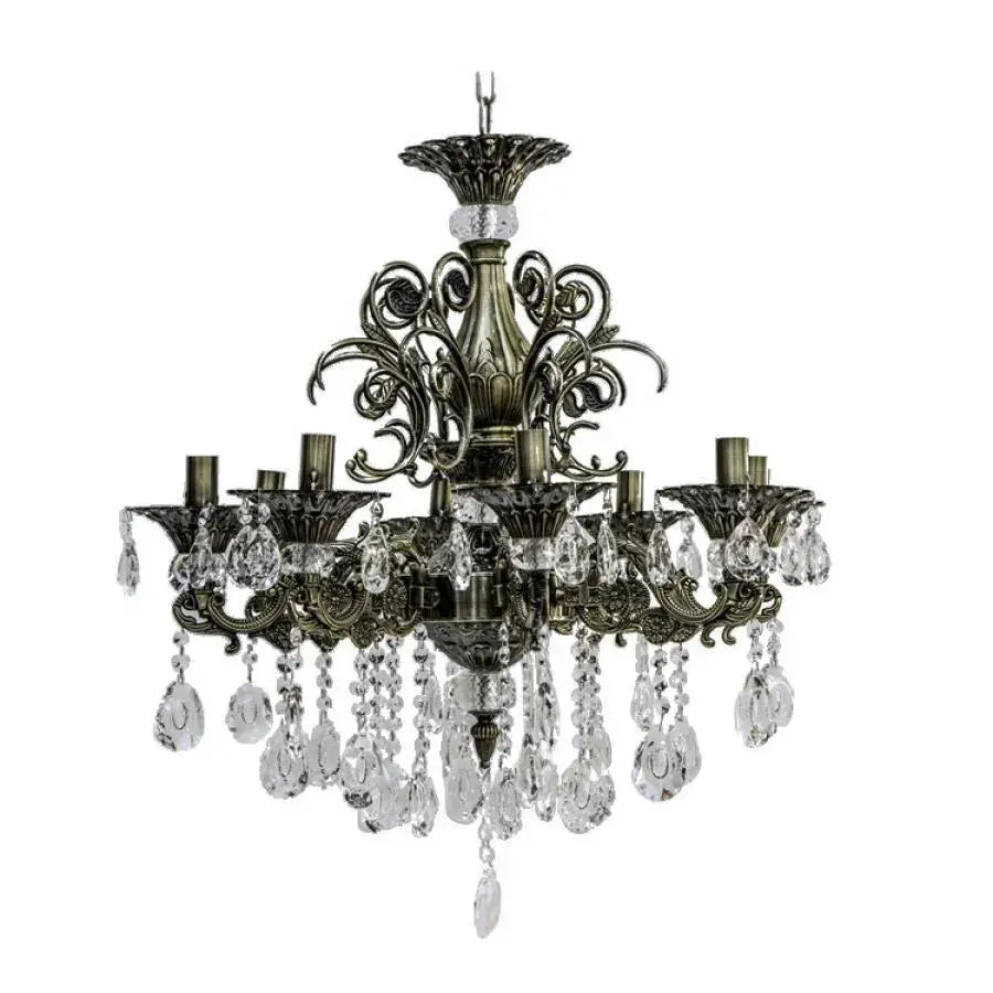 SANSSOUCI Magno Crystal Chandelier, 8xE14, Diameter 65cm, Antique Brass Classic Chandeliers Default Title Alessandro Design