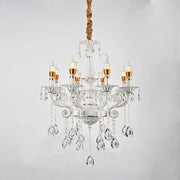 Bruhier Crystal Chandelier 8x E14, Diameter 65cm, White with Gold, Adjustable Height Classic Chandeliers Default Title Alessandro Design