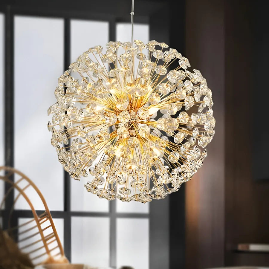 MINUET Crystal Chandelier 9x G9, Diameter 50cm, Shiny Gold, Adjustable Height Modern Chandeliers Default Title Alessandro Design