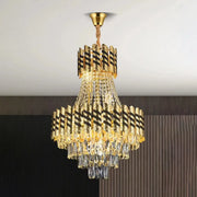 Crystal Chandelier 10XE14 Nardo Gold Black, 60 cm diameter, 75 cm height Crystal Chandeliers Default Title Alessandro Design