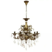 Crystal Chandelier SANSSOUCI Magno, 6xE14, Diameter 62cm, Antique Brass Classic Chandeliers Default Title Alessandro Design