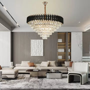 Crystal Chandelier VERSAILLES Supremo 12xE14, Diameter 80cm, Shiny Gold and Black, Adjustable Height Crystal Chandeliers Default Title Alessandro Design