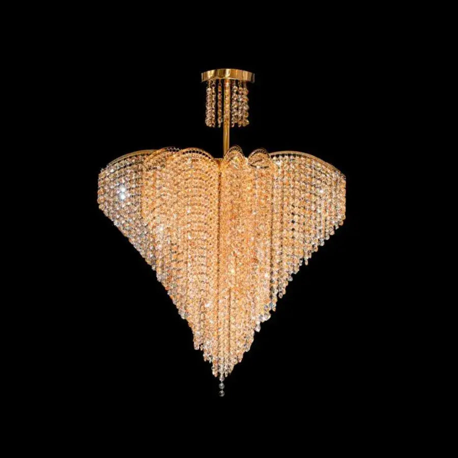 Crystal Candelabra Ander, 5xE14, Diameter 50 cm, Gold, Metal and Crystal Crystal Candelabra Default Title Alessandro Design