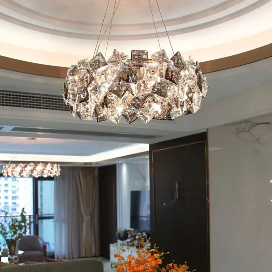 Arian Crystal Candelabra 6x E27 Gold Crystal Candelabra Default Title Alessandro Design