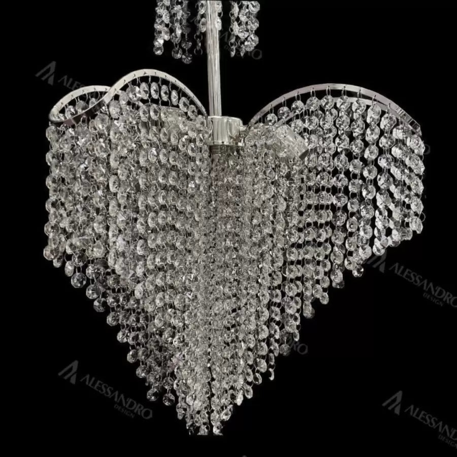 Crystal Candelabra Ander 4xE14 Diameter 45cm Chrome Crystal Candelabra Default Title Alessandro Design