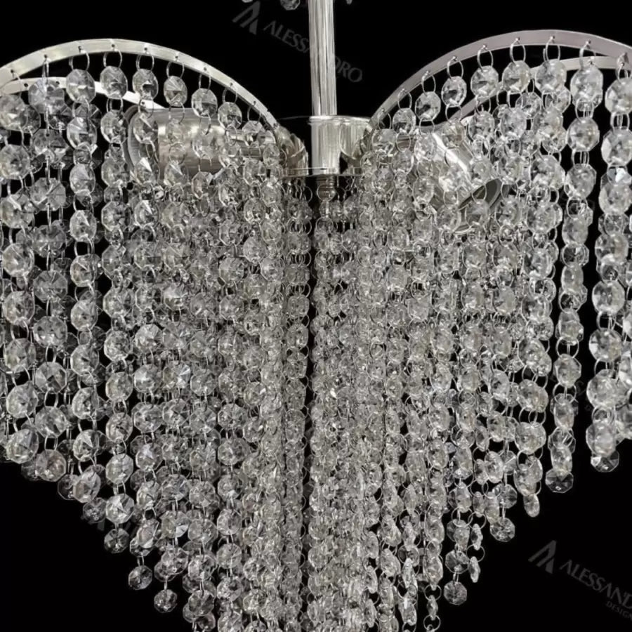Crystal Candelabra Ander 4xE14 Diameter 45cm Chrome Crystal Candelabra Default Title Alessandro Design