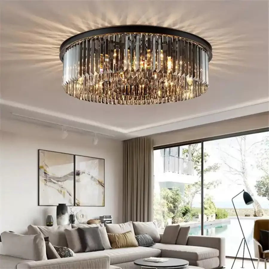 Crystal Chandelier Brady Ø40 cm, 6xE14, Gray Crystal Chandeliers Default Title Alessandro Design