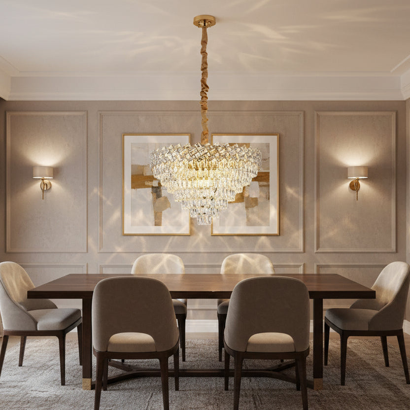 Crystal Chandelier WINDSOR Supremo 10xE14, Diameter 80cm, Shiny Gold, Adjustable Height Crystal Chandeliers Default Title Alessandro Design