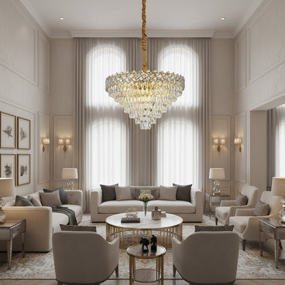 Crystal Chandelier WINDSOR Supremo 10xE14, Diameter 80cm, Shiny Gold, Adjustable Height Crystal Chandeliers Default Title Alessandro Design