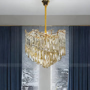 Crystal Candelabra TOPKAPI Petito 3xE27, Diameter 30cm, Shiny Gold, Adjustable Height Cristal Candelabra Default Title Alessandro Design