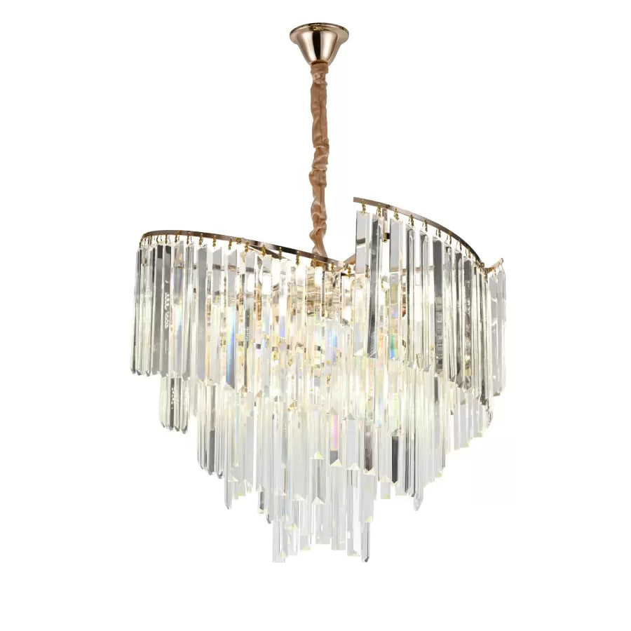 Crystal Candelabra TRIANON Magno 10x E27, Diameter 56cm, Shiny Gold, Adjustable Height Crystal Candelabra Default Title Alessandro Design