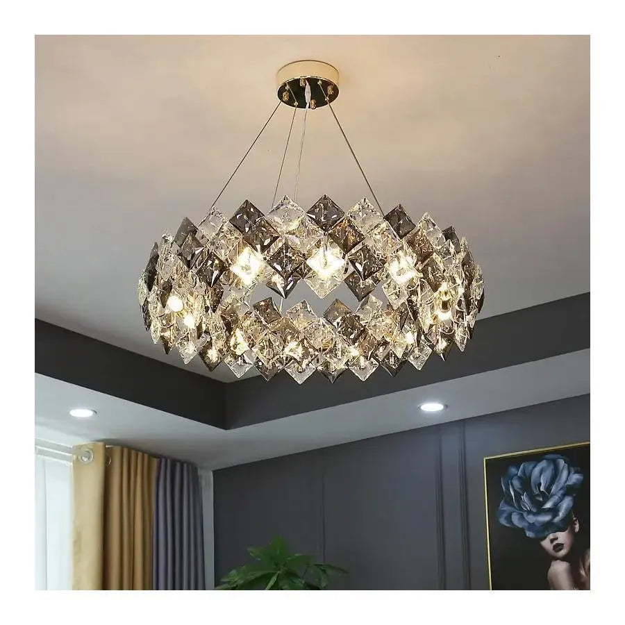 Crystal Candelabra Hara 9x E27 Glossy Chrome Crystal Candelabra Default Title Alessandro Design