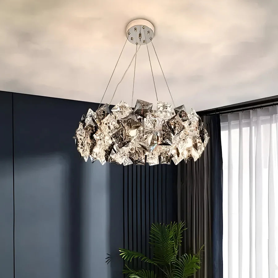 Crystal Candelabra Hara 9x E27 Glossy Chrome Crystal Candelabra Default Title Alessandro Design