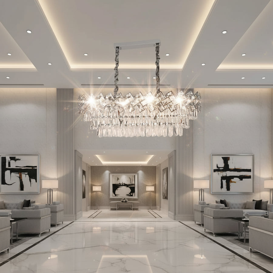 Crystal Chandelier WINDSOR Regalis 10xE14, Shiny Chrome, Adjustable Height Crystal Chandelier Default Title Alessandro Design