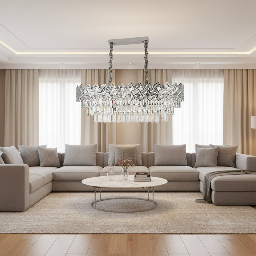 Crystal Chandelier WINDSOR Regalis 10xE14, Shiny Chrome, Adjustable Height Crystal Chandelier Default Title Alessandro Design