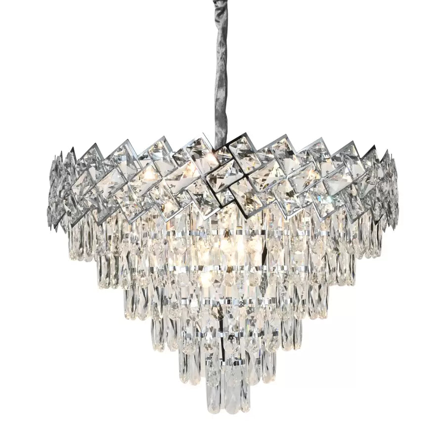 Crystal Chandelier Jordan 10 x E27 Silver Crystal Chandelier Default Title Alessandro Design