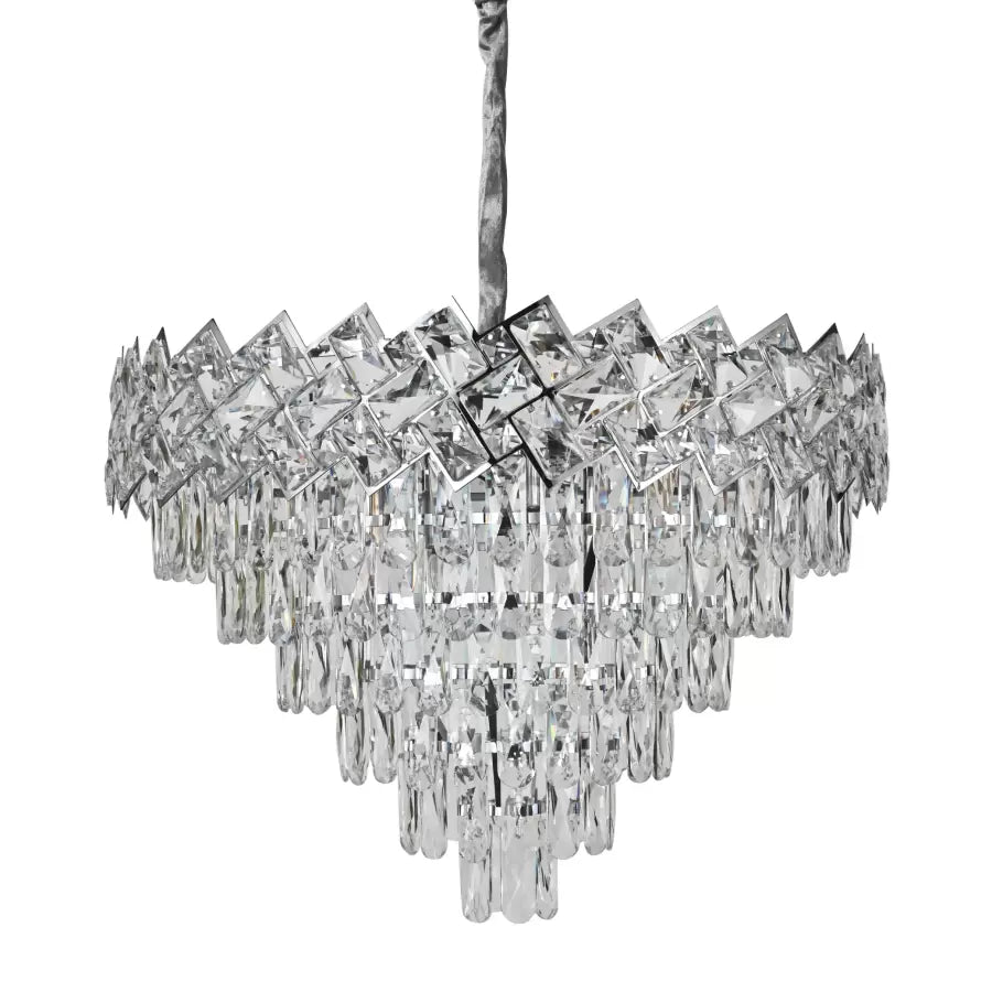 Crystal Chandelier Jordan 10 x E27 Silver Crystal Chandelier Default Title Alessandro Design