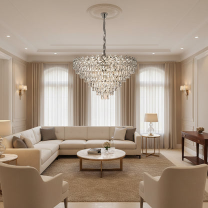 Crystal Chandelier WINDSOR Supremo 10xE14, Diameter 80cm, Shiny Chrome, Adjustable Height Crystal Chandeliers Default Title Alessandro Design