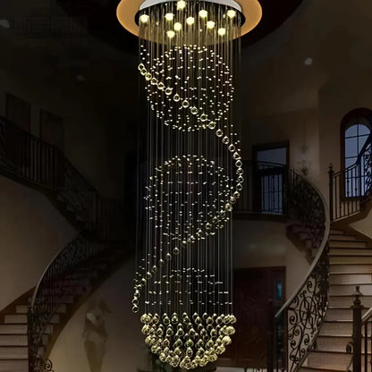 LED Crystal Chandelier 70W IMPERIALE Gold, Diameter 50cm, Height 200cm, Ladder Model Crystal Chandelier Default Title Alessandro Design