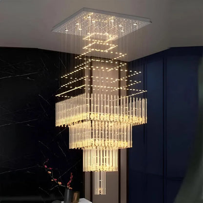 LED Crystal Chandelier 80W FLORENTIA Gold, Diameter 50cm, Height 200cm, Ladder Model Crystal Chandelier Default Title Alessandro Design