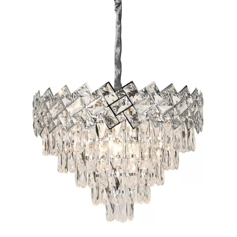 Crystal Chandelier WINDSOR Eleganza 8xE14, Diameter 39cm, Shiny Chrome, Adjustable Height Crystal Chandeliers Default Title Alessandro Design