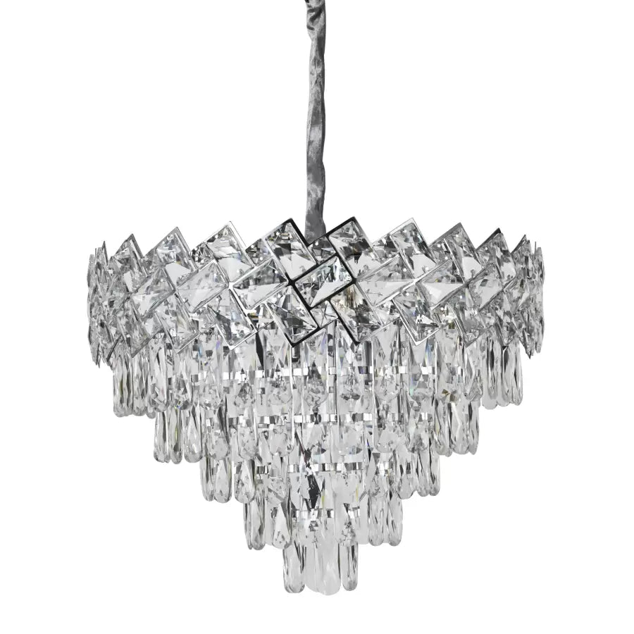 Crystal Chandelier WINDSOR Eleganza 8xE14, Diameter 39cm, Shiny Chrome, Adjustable Height Crystal Chandeliers Default Title Alessandro Design