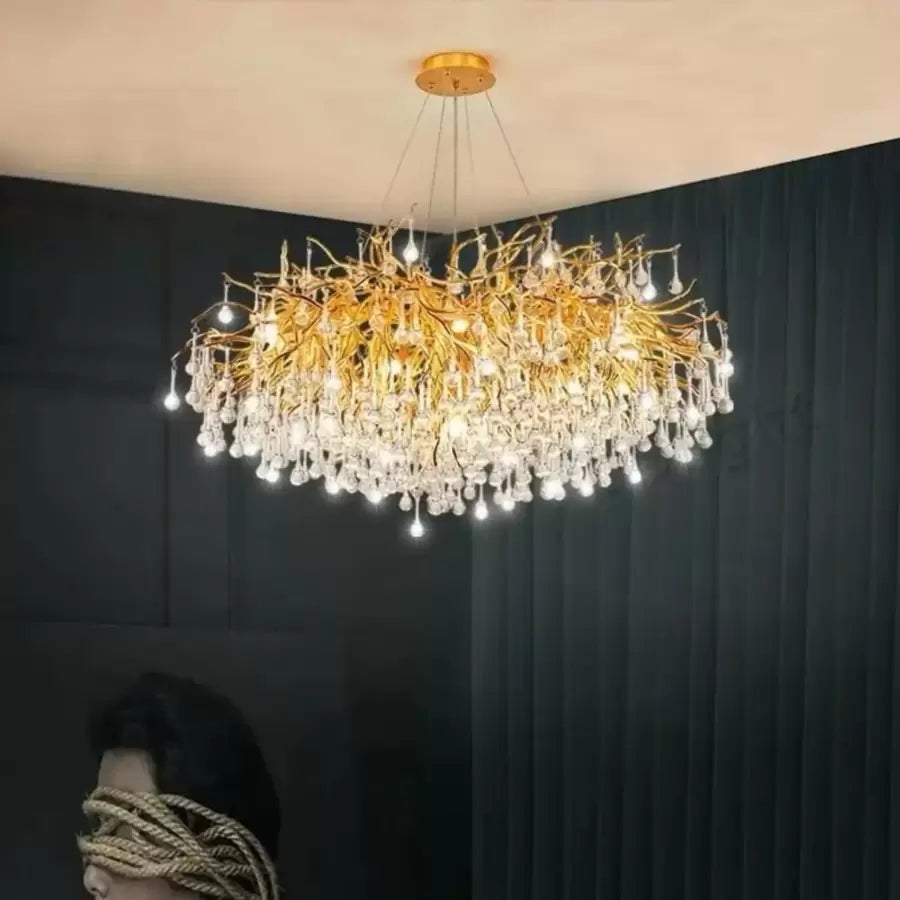 Crystal Chandelier Muhammad 10x G9 Diameter 80cm Gold Crystal Chandeliers Default Title Alessandro Design