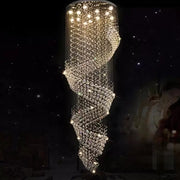 LED Crystal Candelabra 13 xGU10 Meili Chrome, Diameter 80cm, Height 240cm, Ladder Model Crystal Candelabra Default Title Alessandro Design