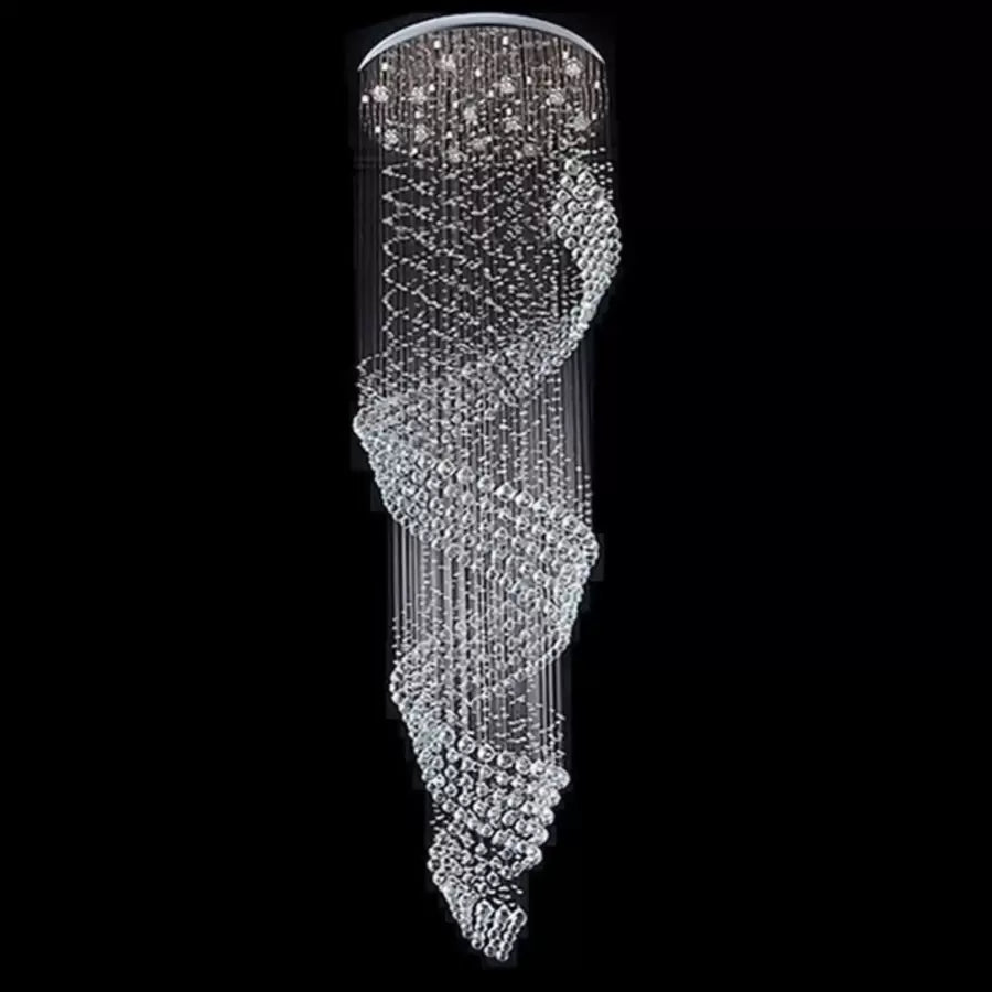 LED Crystal Candelabra 13 xGU10 Meili Chrome, Diameter 80cm, Height 240cm, Ladder Model Crystal Candelabra Default Title Alessandro Design