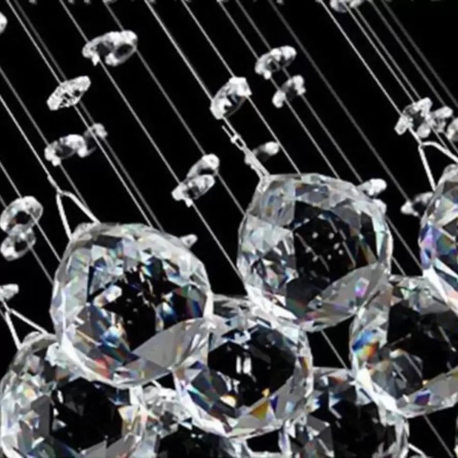 LED Crystal Candelabra 13 xGU10 Meili Chrome, Diameter 80cm, Height 240cm, Ladder Model Crystal Candelabra Default Title Alessandro Design