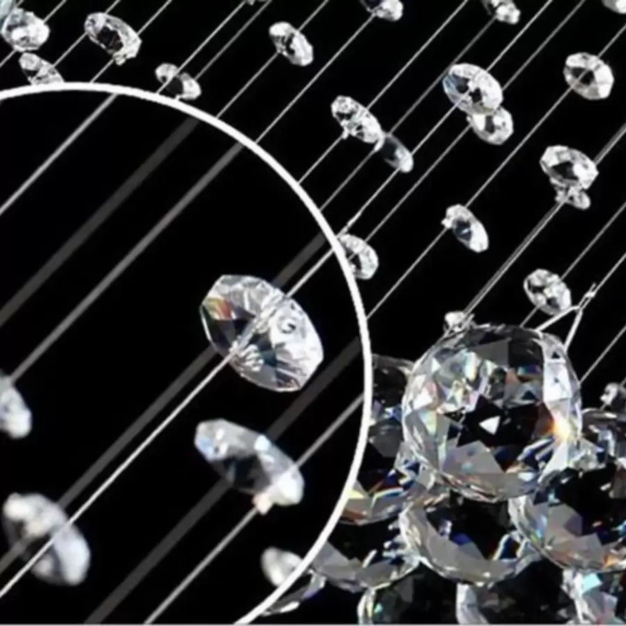 LED Crystal Candelabra 13 xGU10 Meili Chrome, Diameter 80cm, Height 240cm, Ladder Model Crystal Candelabra Default Title Alessandro Design