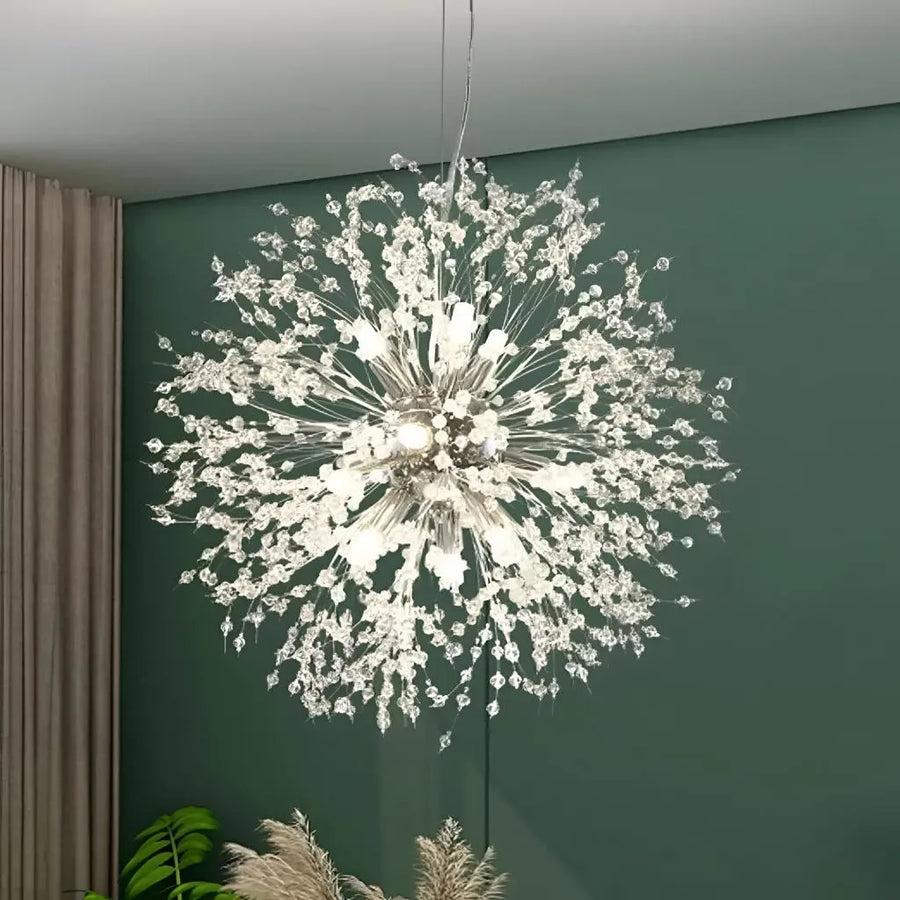 Schönbrunn Crystal Chandelier, 6x G9, Diameter 40cm, Shiny Chrome, Adjustable Height Modern Chandeliers Default Title Alessandro Design