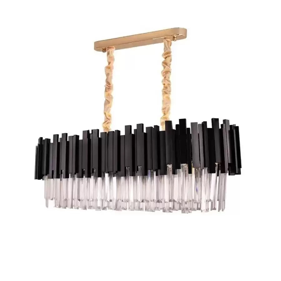 Crystal Chandelier BLOIS Regalis 10xE14, Length 80cm, Black, Adjustable Height Crystal Chandelier Default Title Alessandro Design