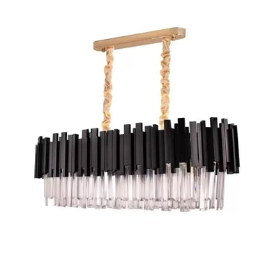 BLOIS Regalis Crystal Chandelier 8xE27, Diameter 80cm, Black, Adjustable Height