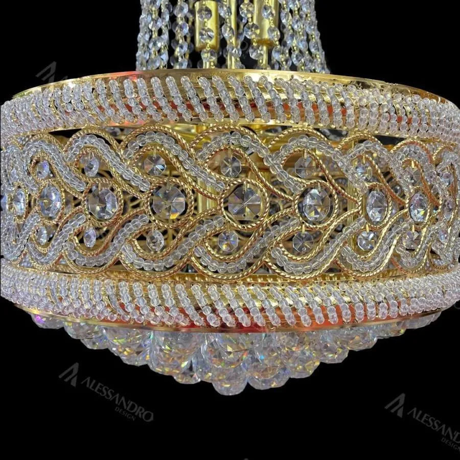 Selim Cristal Candelabra 14x E14 Gold Cristal Candelabra Default Title Alessandro Design