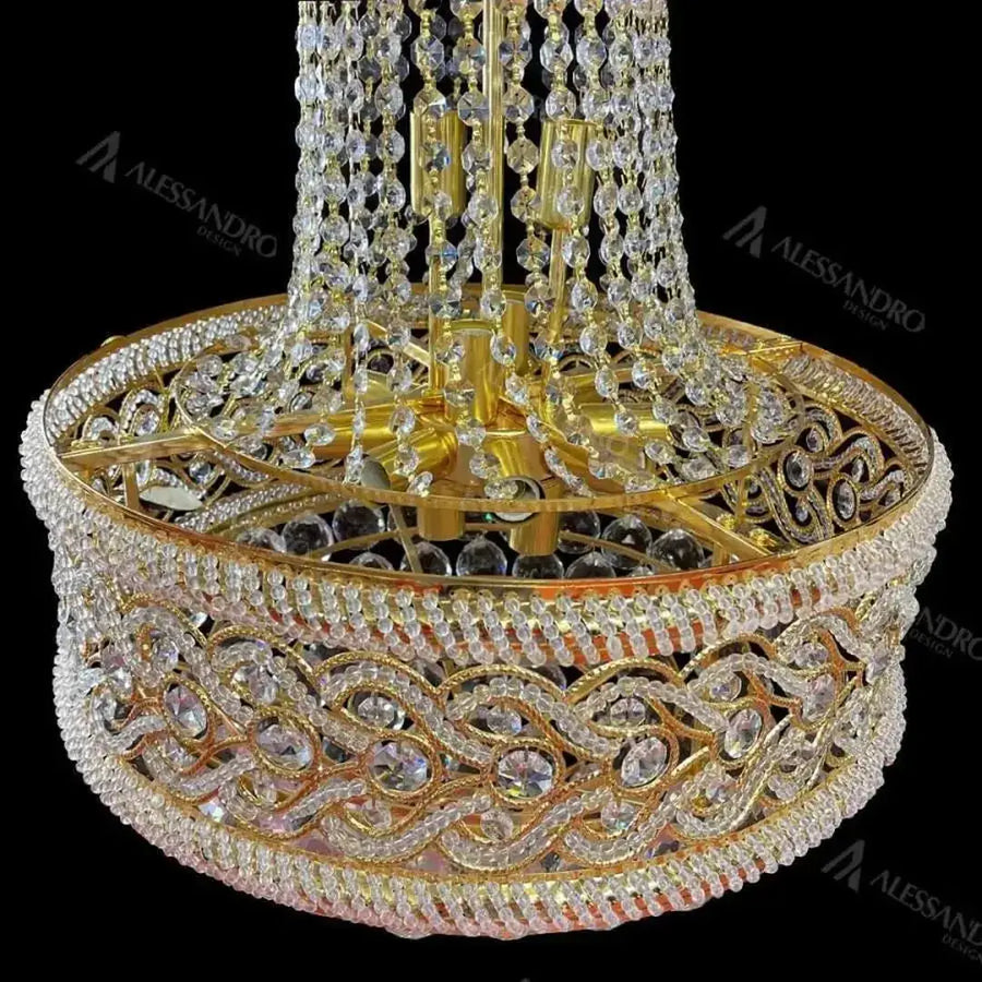 Selim Cristal Candelabra 14x E14 Gold Cristal Candelabra Default Title Alessandro Design