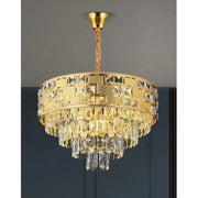 Crystal Chandelier NEUSCHWANSTEIN Elegance 7xE14, Diameter 49cm, Gold, Adjustable Height Crystal Chandeliers Default Title Alessandro Design
