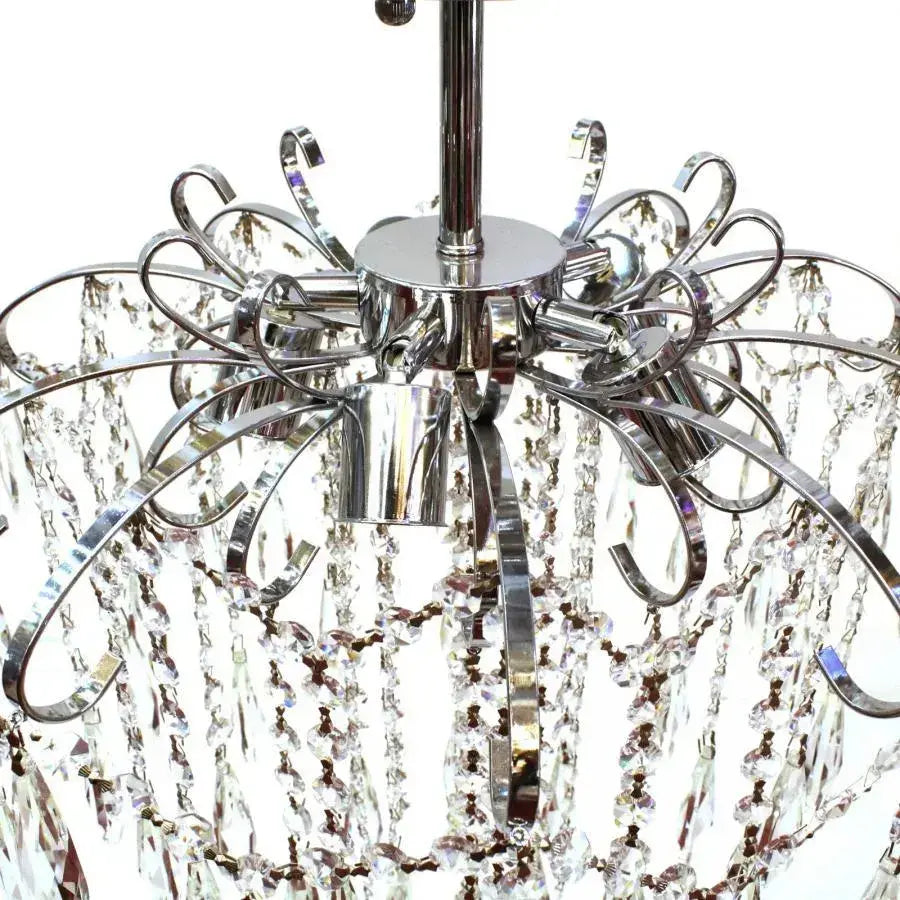 Crystal Chandelier EDINBURGH Eleganza, 5xE27, Diameter 47cm, Shiny Chrome Classic Chandeliers Default Title Alessandro Design