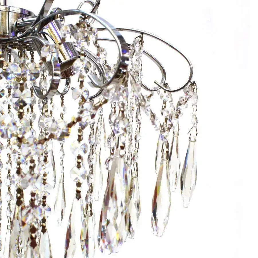 Crystal Chandelier EDINBURGH Eleganza, 5xE27, Diameter 47cm, Shiny Chrome Classic Chandeliers Default Title Alessandro Design