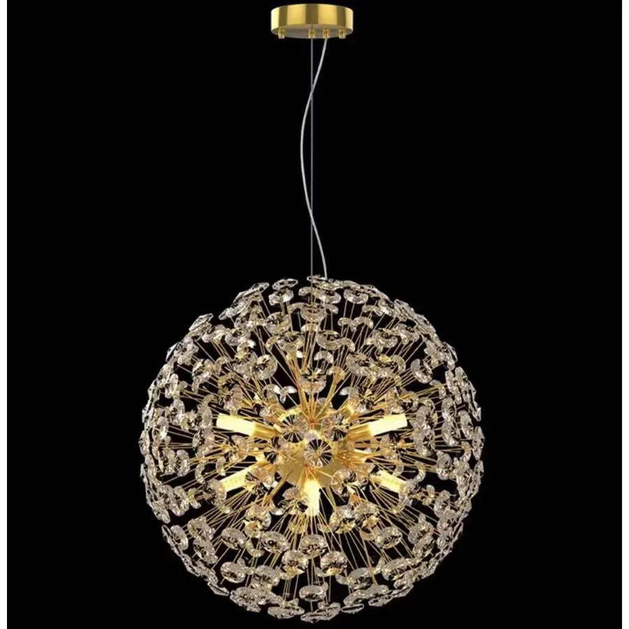 MINUET Crystal Chandelier 8x G9, Diameter 40cm, Shiny Gold, Adjustable Height Modern Chandeliers Default Title Alessandro Design
