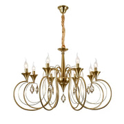 Frederick Crystal Chandelier 8xE14, Diameter 52cm, Gold, Adjustable Height Classic Chandeliers Default Title Alessandro Design