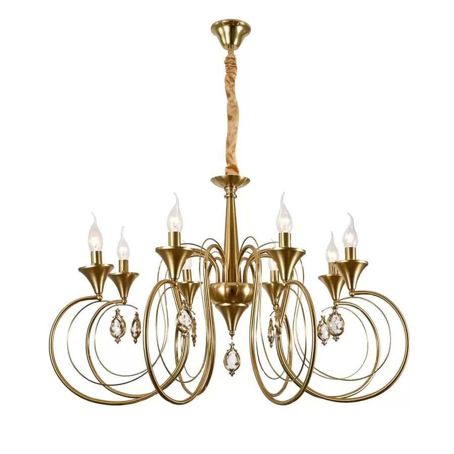 Frederick Crystal Chandelier 8xE14, Diameter 52cm, Gold, Adjustable Height Classic Chandeliers Default Title Alessandro Design